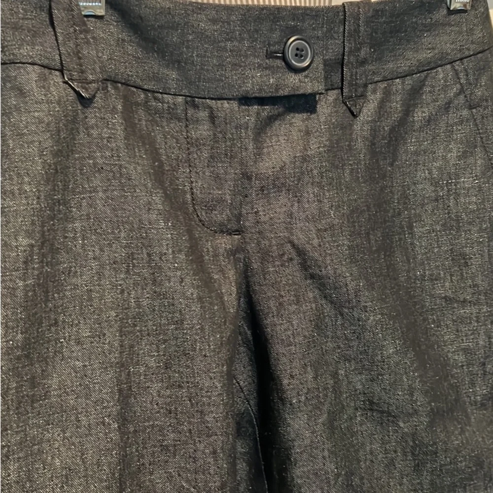 LOFT Dark Gray Denim Jacket with Striped Lining